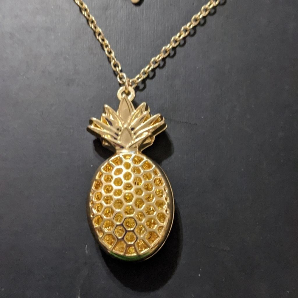 NY Collection Gold Tone Pineapple Pendant Statement Necklace